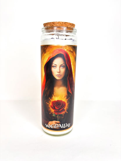 Mary Magdalene Crystal Altar Candle