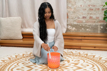 6.7" Essence Crystal Singing Bowl, Note C4, Orange, Root Chakra, 440 Hz