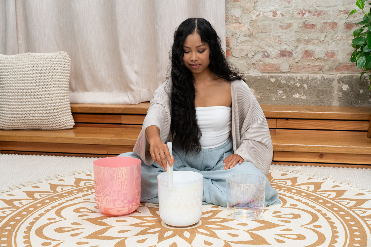 3-Piece Essence Crystal Singing Bowl Set, E4/B3/G3, 440 Hz