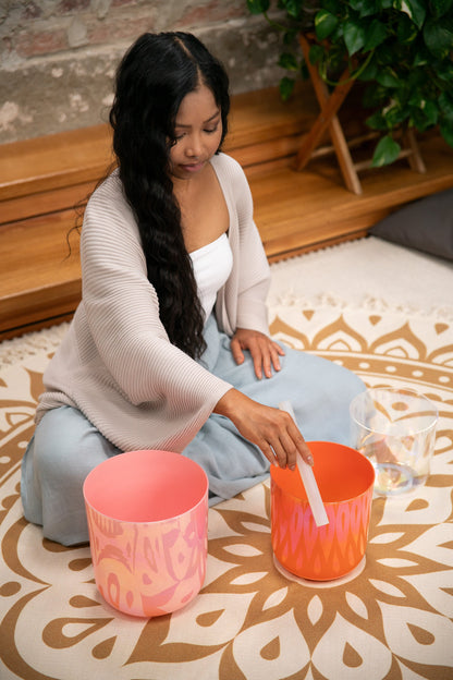 3-Piece Essence Crystal Singing Bowl Set, E4/C4/G3, 440 Hz