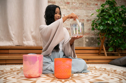 3-Piece Essence Crystal Singing Bowl Set, E4/C4/G3, 440 Hz