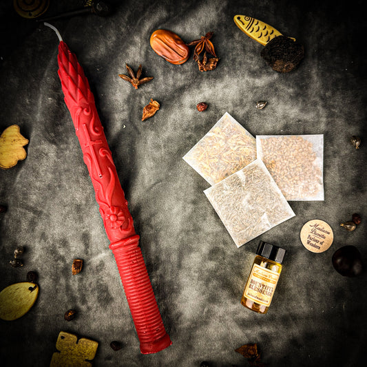 Stritennya Asparagus Taper Candle Spell Kit – Candlemas Renewal & Protection Magic