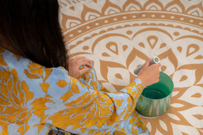 6.75" Essence Solfeggio Crystal Singing Bowl, 285 Hz, Turquoise Green