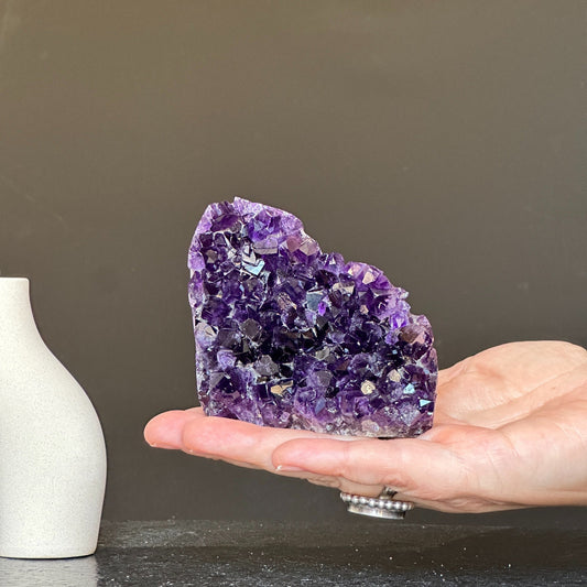 Unique Amethyst Cluster with Agate & Jasper – 0.7 lb, 3 Inches