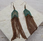 Boho Patina Geometric Fringe Earrings