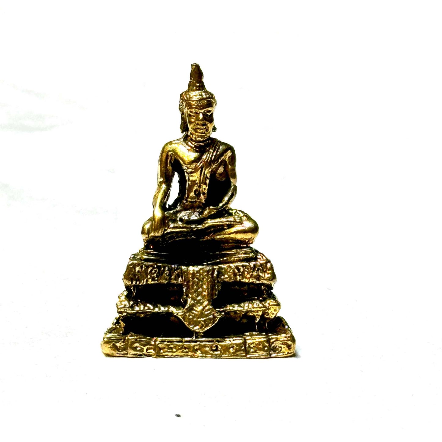 Mini Pocket Stability Buddha Vintage Brass