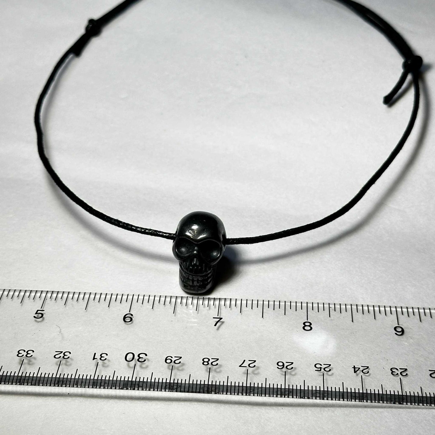 Hematite Skull Necklace