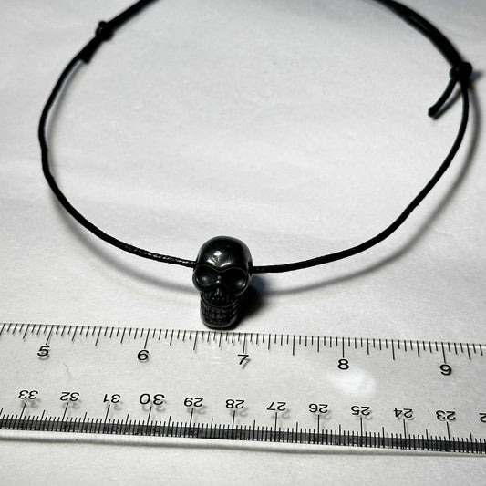 Hematite Skull Necklace