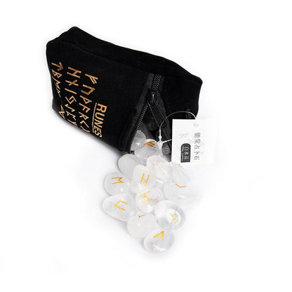 Natural Crystal Runes Set for Divination and Healing