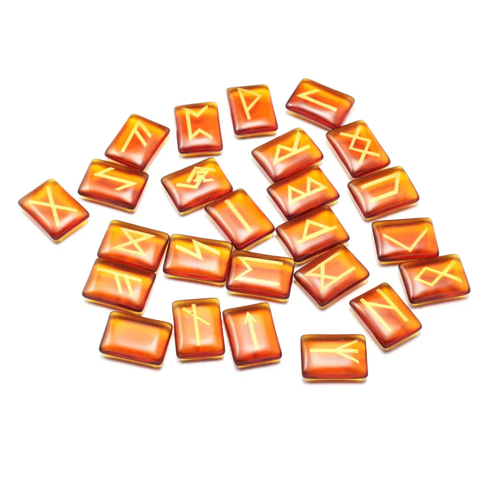 Authentic Viking Crystal Runes Set for Healing Divination