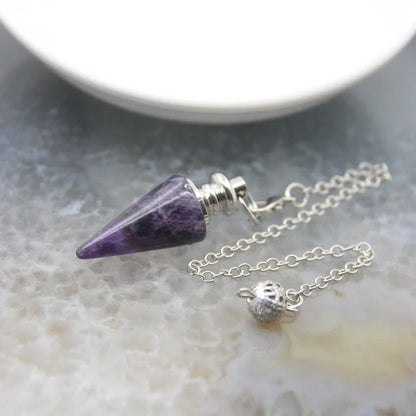 Healing Silver Crystal Pendulums for Divination and Dowsing