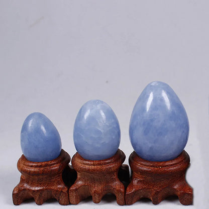 Uplifting Blue Celestite Crystal Egg For Healing And Calm