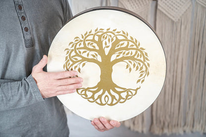 16" Designed Hand Drum, Tree of Life