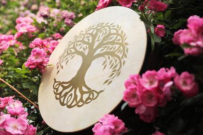 16" Designed Hand Drum, Tree of Life