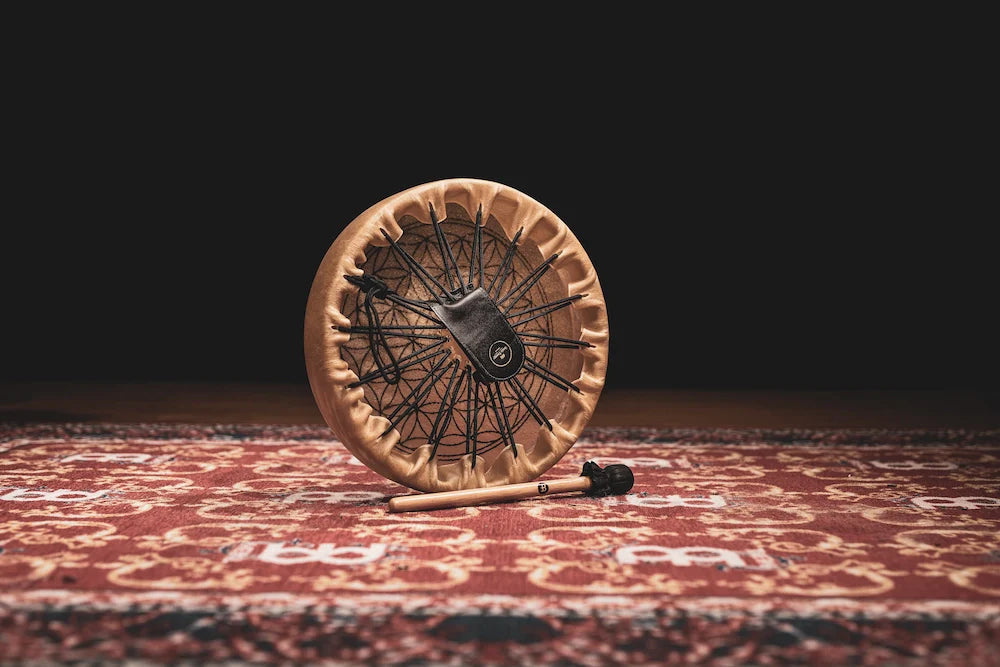 15" Native American-Style Hoop Drum, Flower of Life