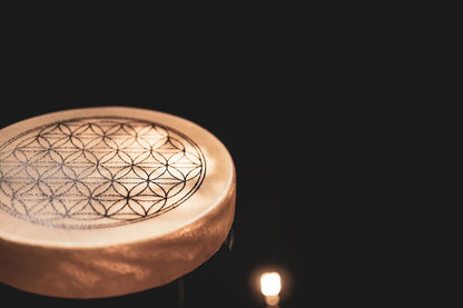 15" Native American-Style Hoop Drum, Flower of Life