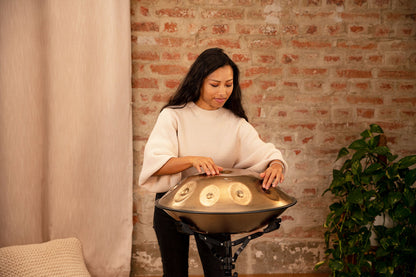 Sensory Handpan, D Kurd, 10 Notes, Vintage Gold
