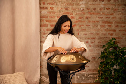 Sensory Handpan, D Amara, 10 Notes, Vintage Gold