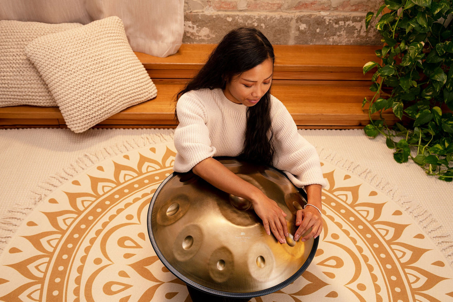 Sensory Handpan, D Amara, 10 Notes, Vintage Gold