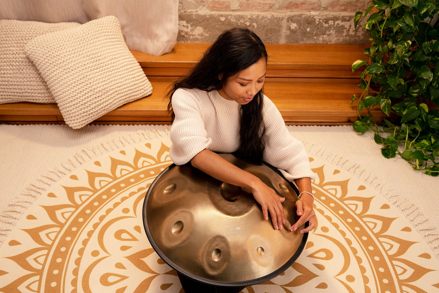 Sensory Handpan, D Amara, 9 Notes, Vintage Gold