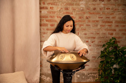 Sensory Handpan, C# Minor, 9 Notes, Vintage Gold