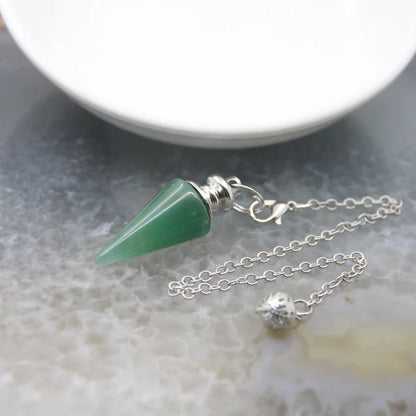 Healing Silver Crystal Pendulums for Divination and Dowsing