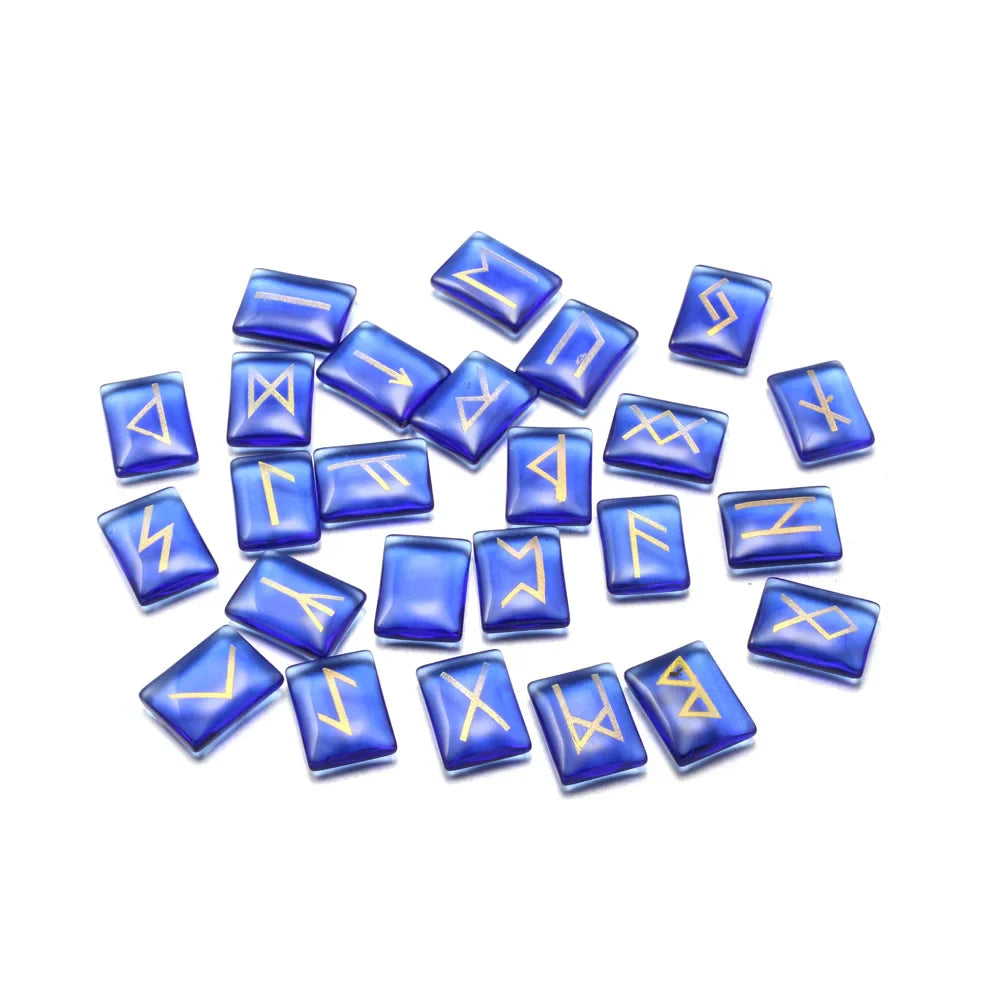 Authentic Viking Crystal Runes Set for Healing Divination