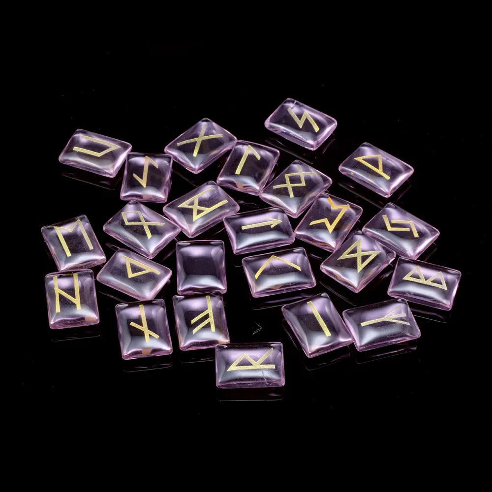 Authentic Viking Crystal Runes Set for Healing Divination