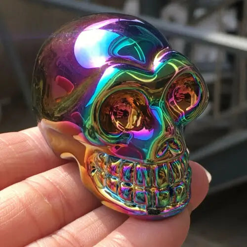 Rainbow Hematite Crystal Skull for Grounding Protection