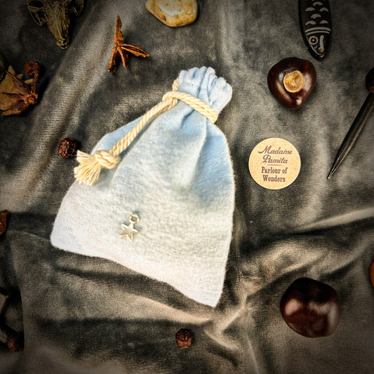 High Creativity Mojo Bag Kit – Triple Strength, 4 x 3 Inch Blue Cotton Bag