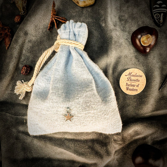 Holy Healing Mojo Bag Kit – Regular Strength, 4 x 3 Inch Blue Cotton Bag
