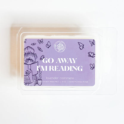 Cozy Lavender Scented Go Away I'm Reading Wax Melt
