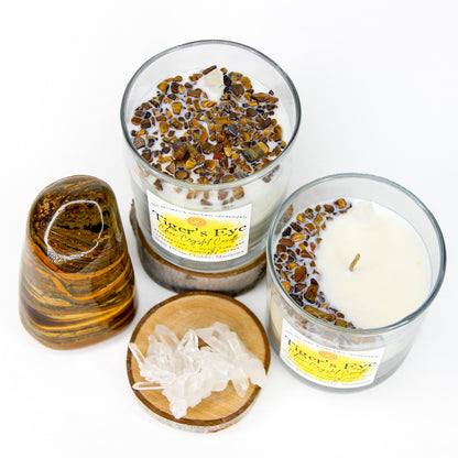 Tiger's Eye Clean Crystal Candle