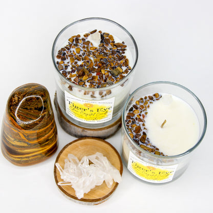 Tiger's Eye Clean Crystal Candle
