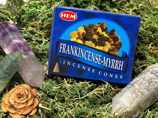 Hand-Rolled Frankincense Myrrh Incense Cones for Purity