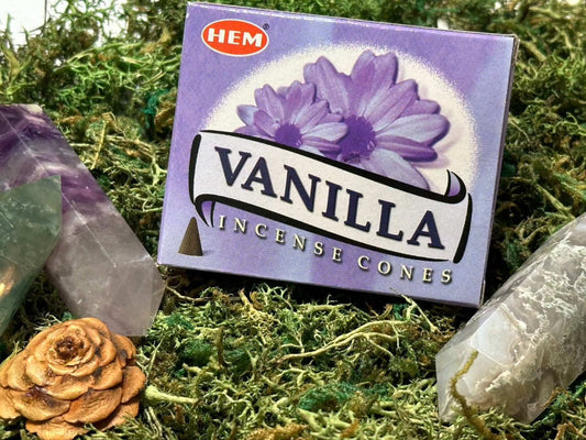 Vanilla Scented Incense Cones for Meditation and Calm