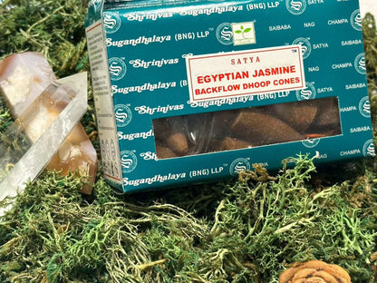 Hand-Rolled Satya Backflow Incense Cones for Aromatherapy