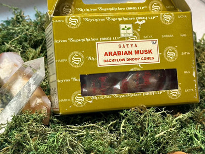 Hand-Rolled Satya Backflow Incense Cones for Aromatherapy