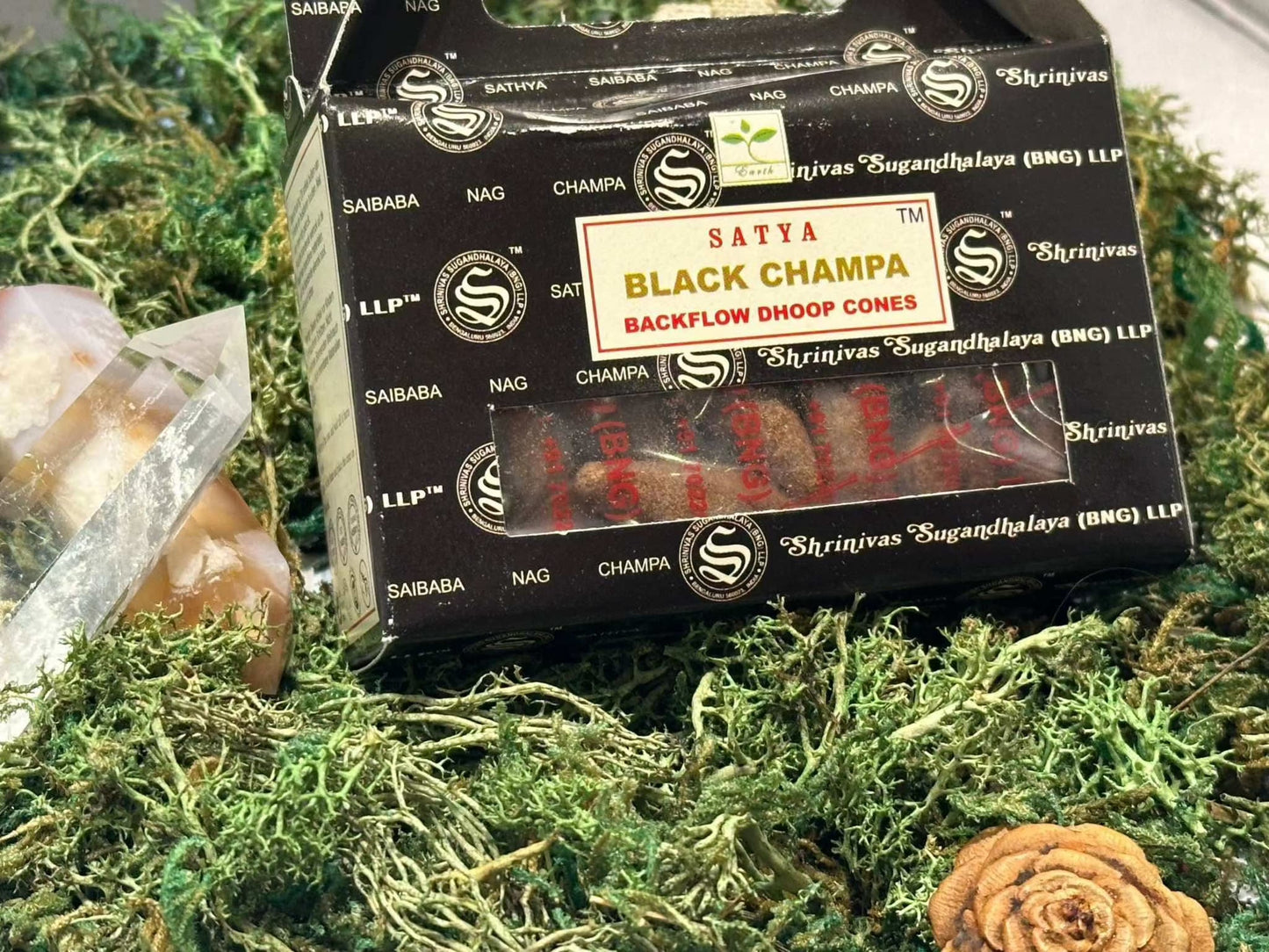 Hand-Rolled Satya Backflow Incense Cones for Aromatherapy