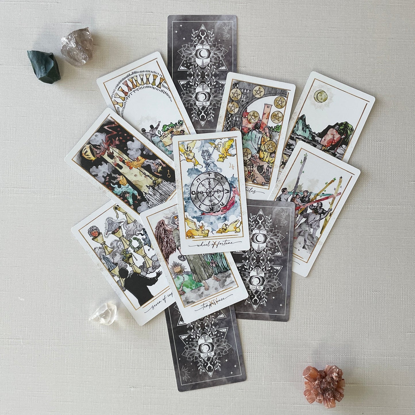 Modern Hue Tarot Deck: Reimagined Rider-Waite Watercolors