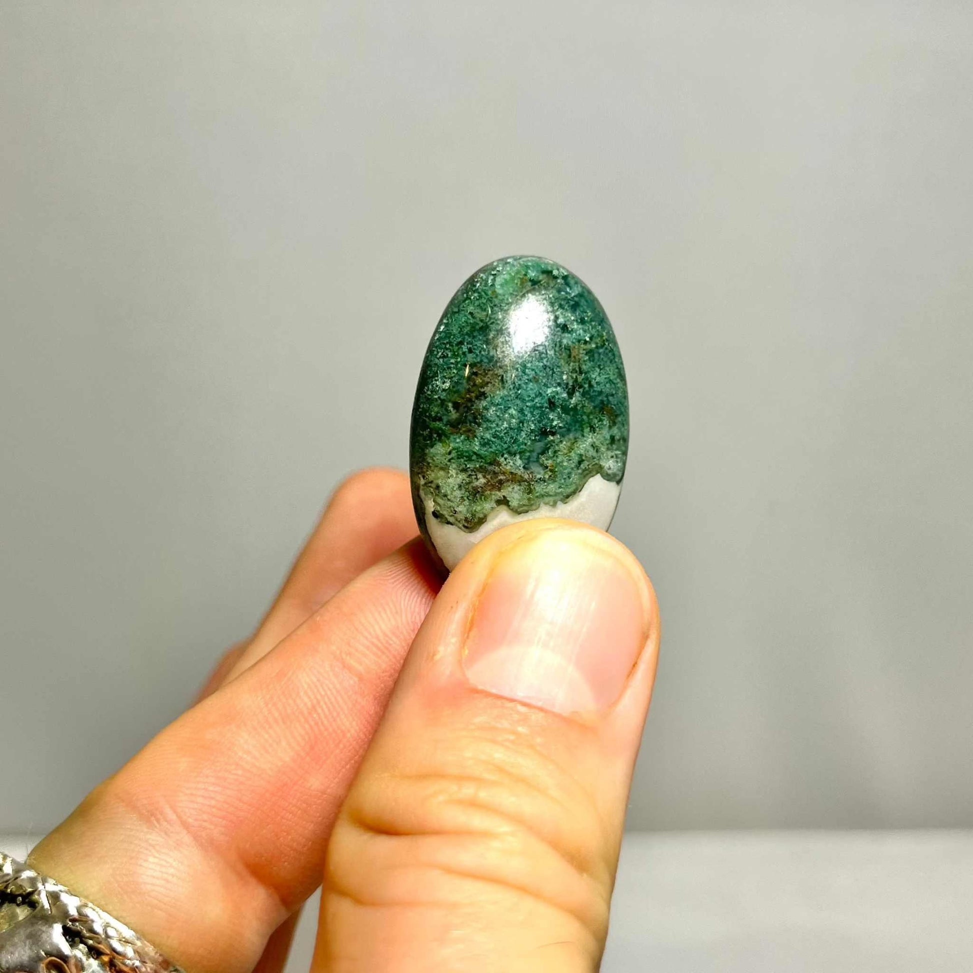 Moss Agate Tumbled Pocket Stone for Growth and Abundance