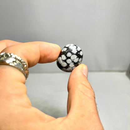 Snowflake Obsidian Tumbled Stone for Protection and Balance