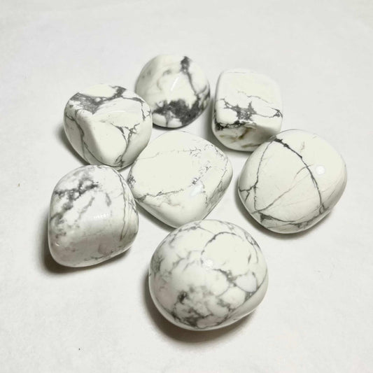 Healing White Howlite Tumbled Stone for Tranquility