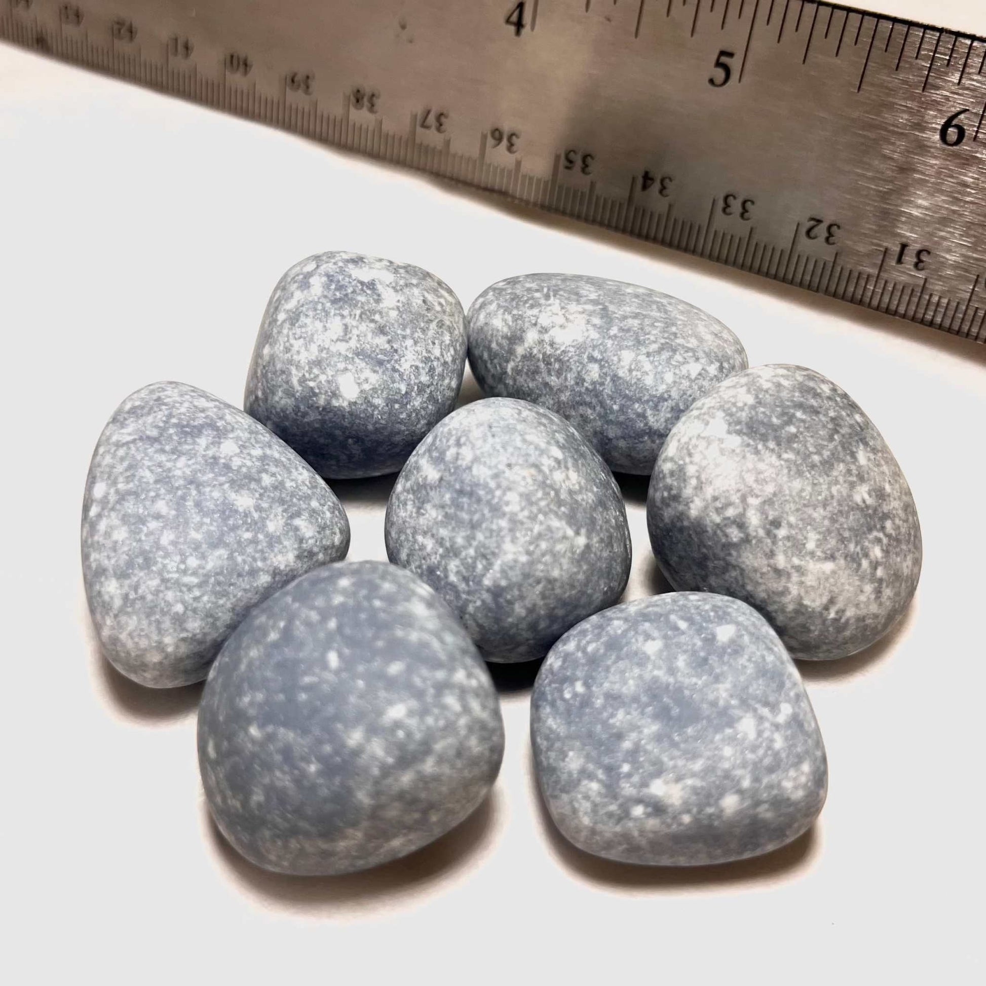 Serene Angelite Tumbled Pocket Stone for Spiritual Healing