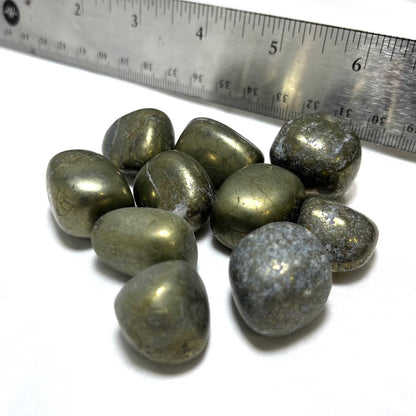 Pyrite Tumbled Stone for Abundance and Protection | Mystics Vibe