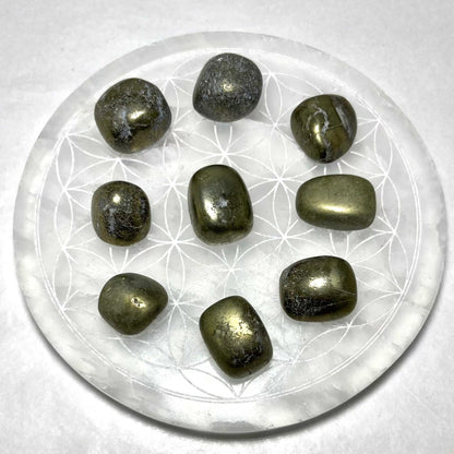 Pyrite Tumbled Stone for Abundance and Protection | Mystics Vibe