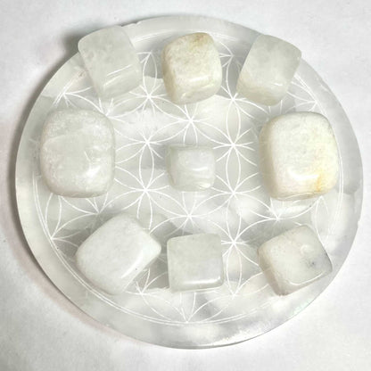 White Jade Tumbled Stone for Peace and Prosperity
