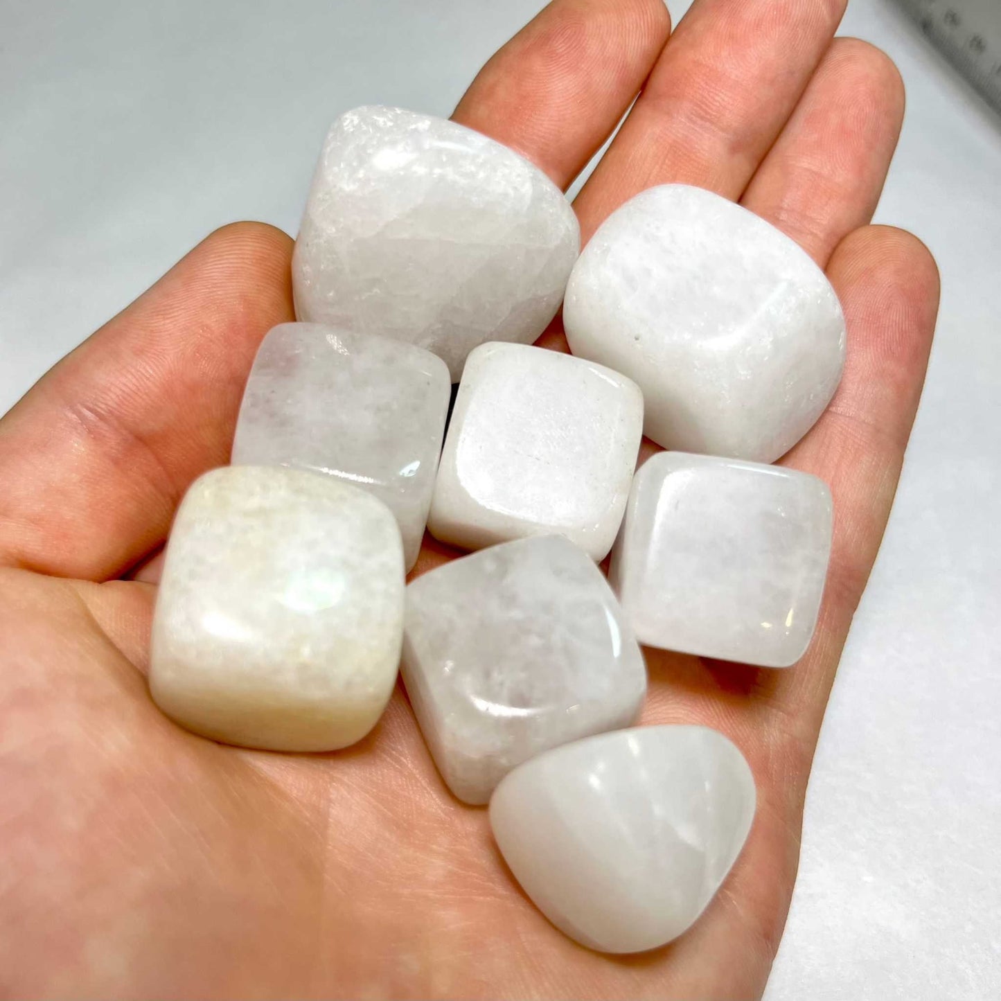 White Jade Tumbled Stone for Peace and Prosperity