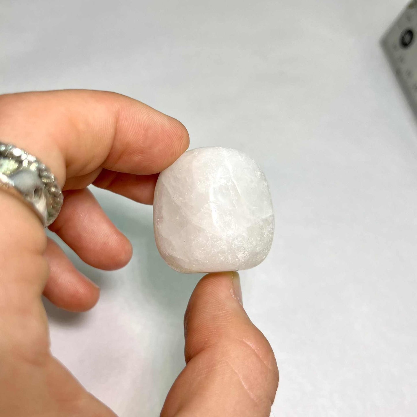 White Jade Tumbled Stone for Peace and Prosperity