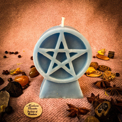 Beeswax Pentacle of Protection Spell Candle
